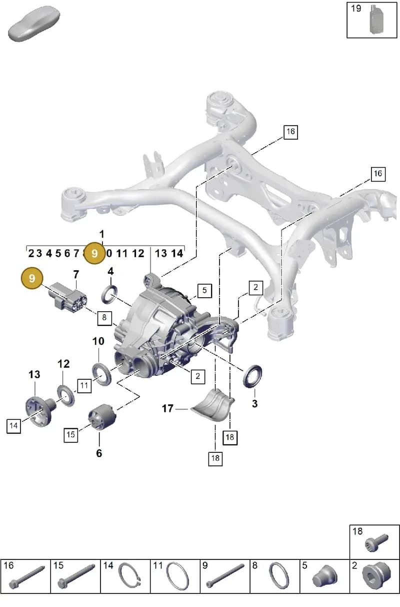 PAF106869 — Porsche Cayenne Coupe (2023-2023) diagram p60305010, position 9