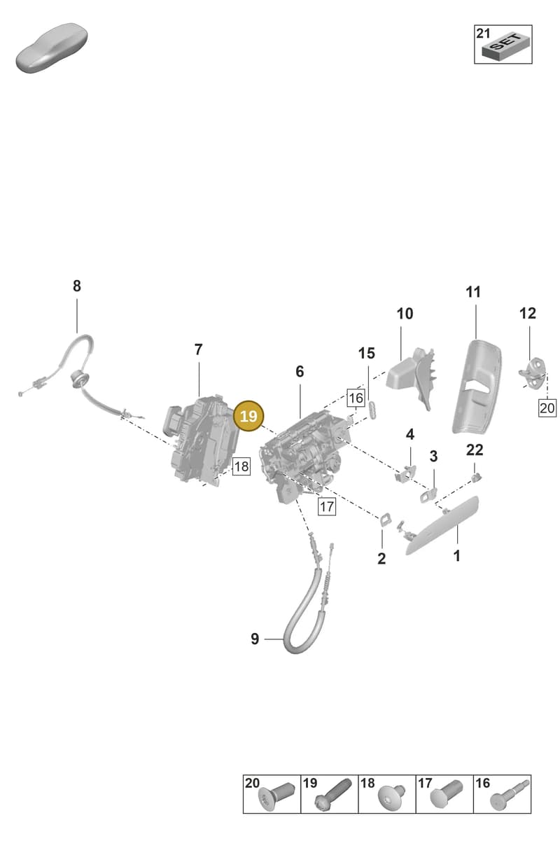 PAF107012 — Porsche Taycan Sport Turismo (2019-2024) diagram p56804100, position 19