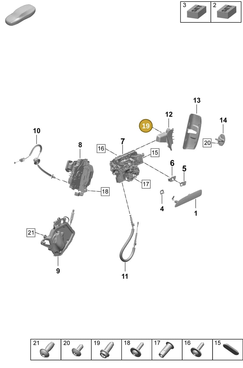 PAF107012 — Porsche Taycan Sport Turismo (2023-2025) diagram p64804200, position 19