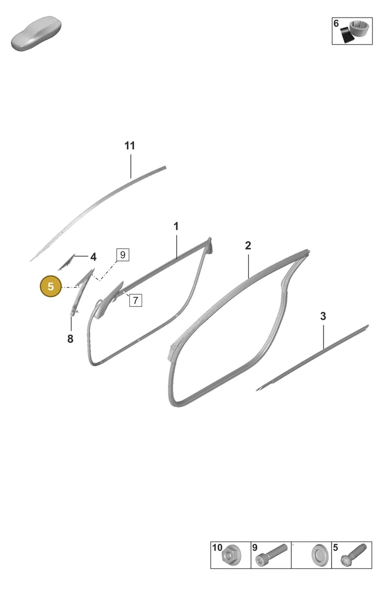 PAF107012 — Porsche 911 (2024-2025) diagram p53804100, position 5