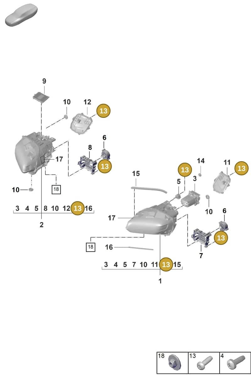 PAF107086 — Porsche Taycan Sport Turismo (2019-2024) diagram p56905020, position 13