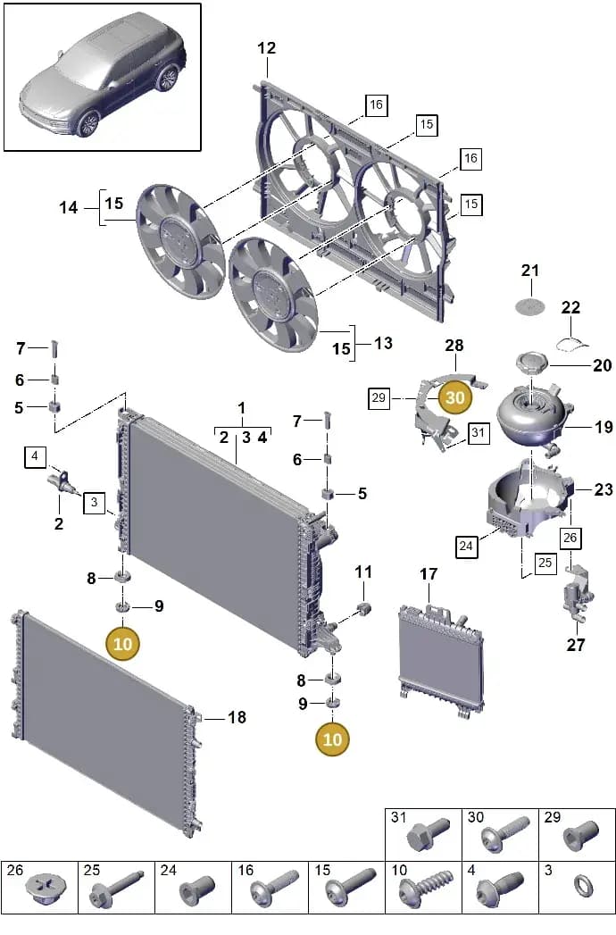 PAF107148 — Porsche Cayenne (2017-2023) diagram p51105050, position 10+30