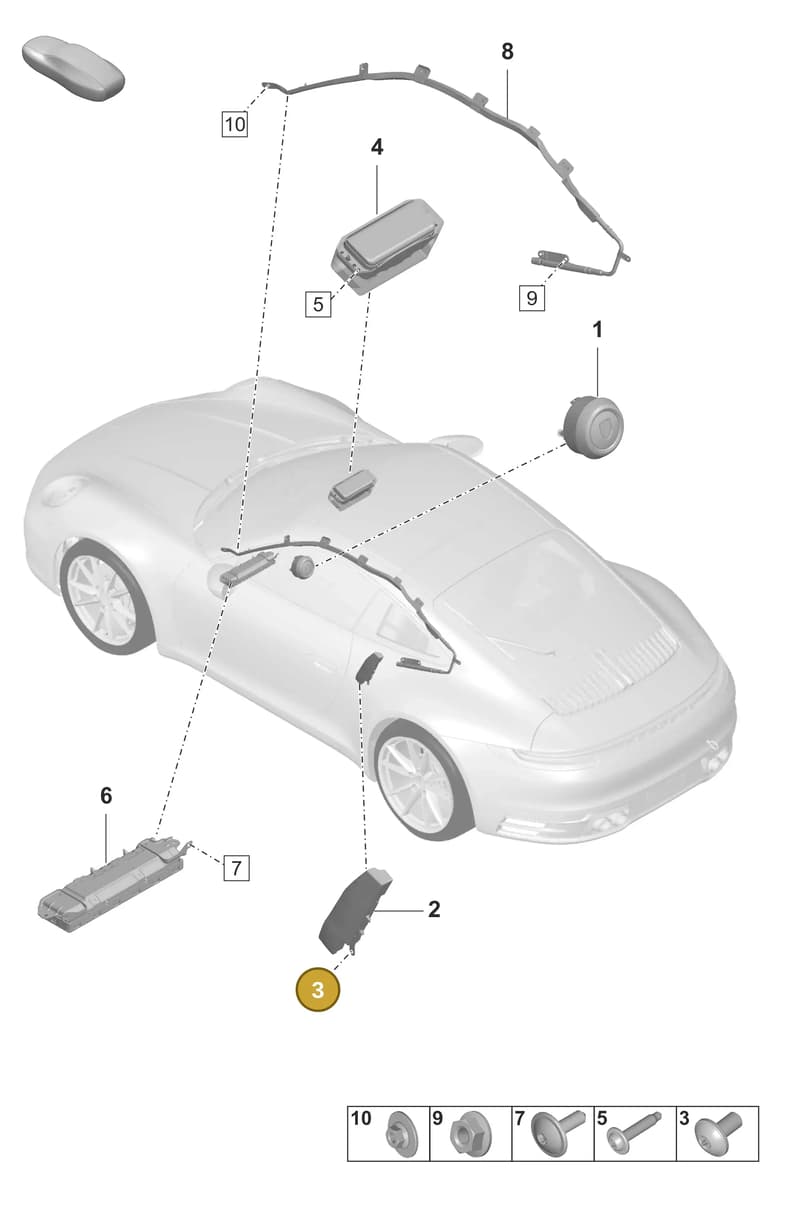 PAF107370 — Porsche 911 (2020-2022) diagram p53812050, position 3