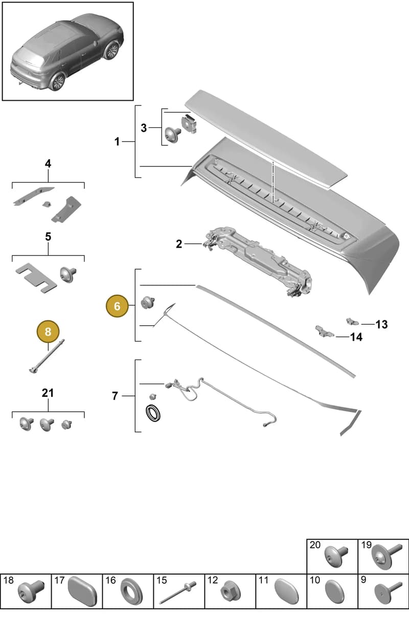 PAF107381 — Porsche Cayenne (2017-2023) diagram p51803040, position 6+8