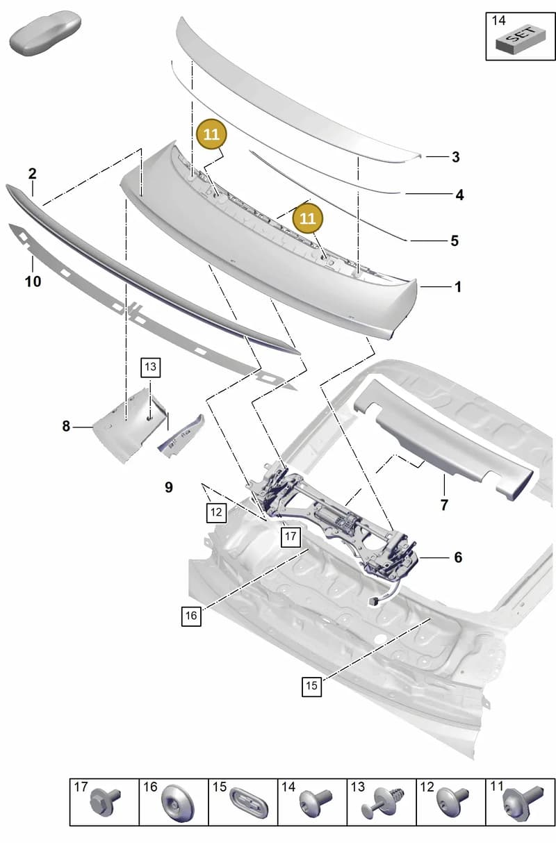 PAF107381 — Porsche Cayenne Coupe (2023-2023) diagram p60803190, position 11