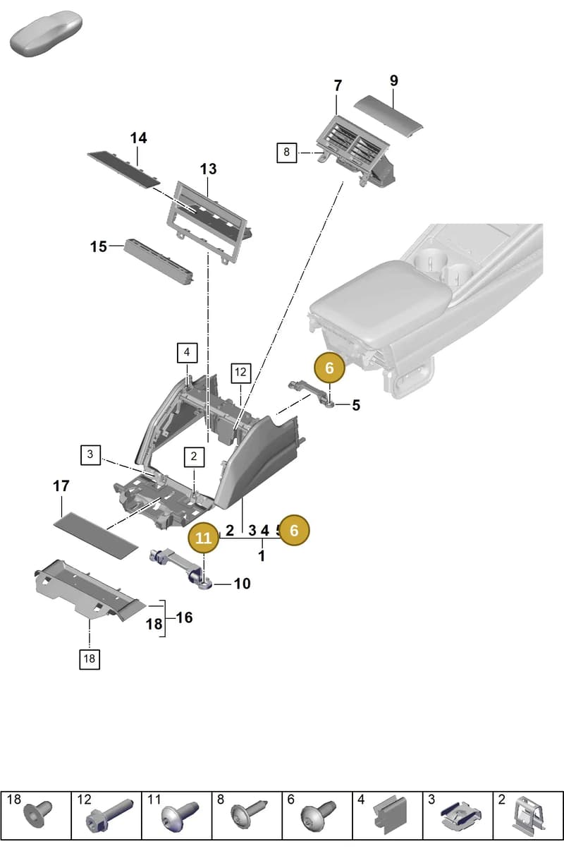 PAF107480 — Porsche Panamera (2023-2025) diagram p62809410, position 6+11