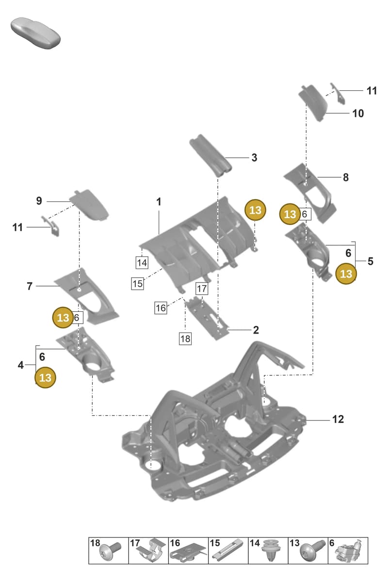 PAF107511 — Porsche 911 (2021-2022) diagram p59803120, position 13