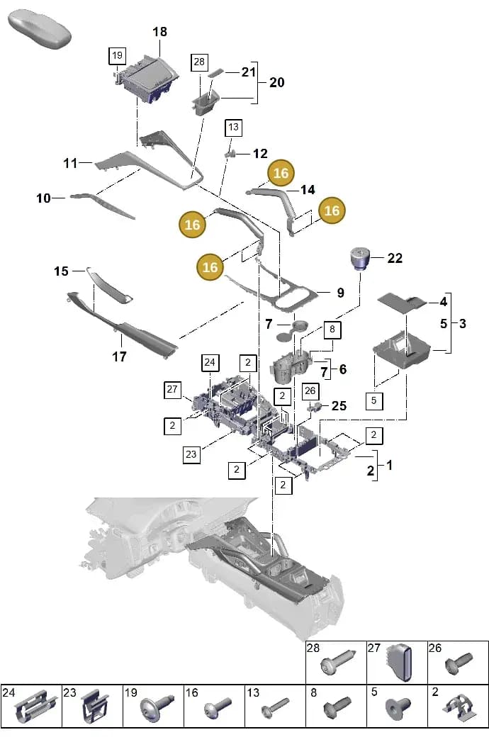 PAF107511 — Porsche Cayenne Coupe (2023-2023) diagram p60809300, position 16