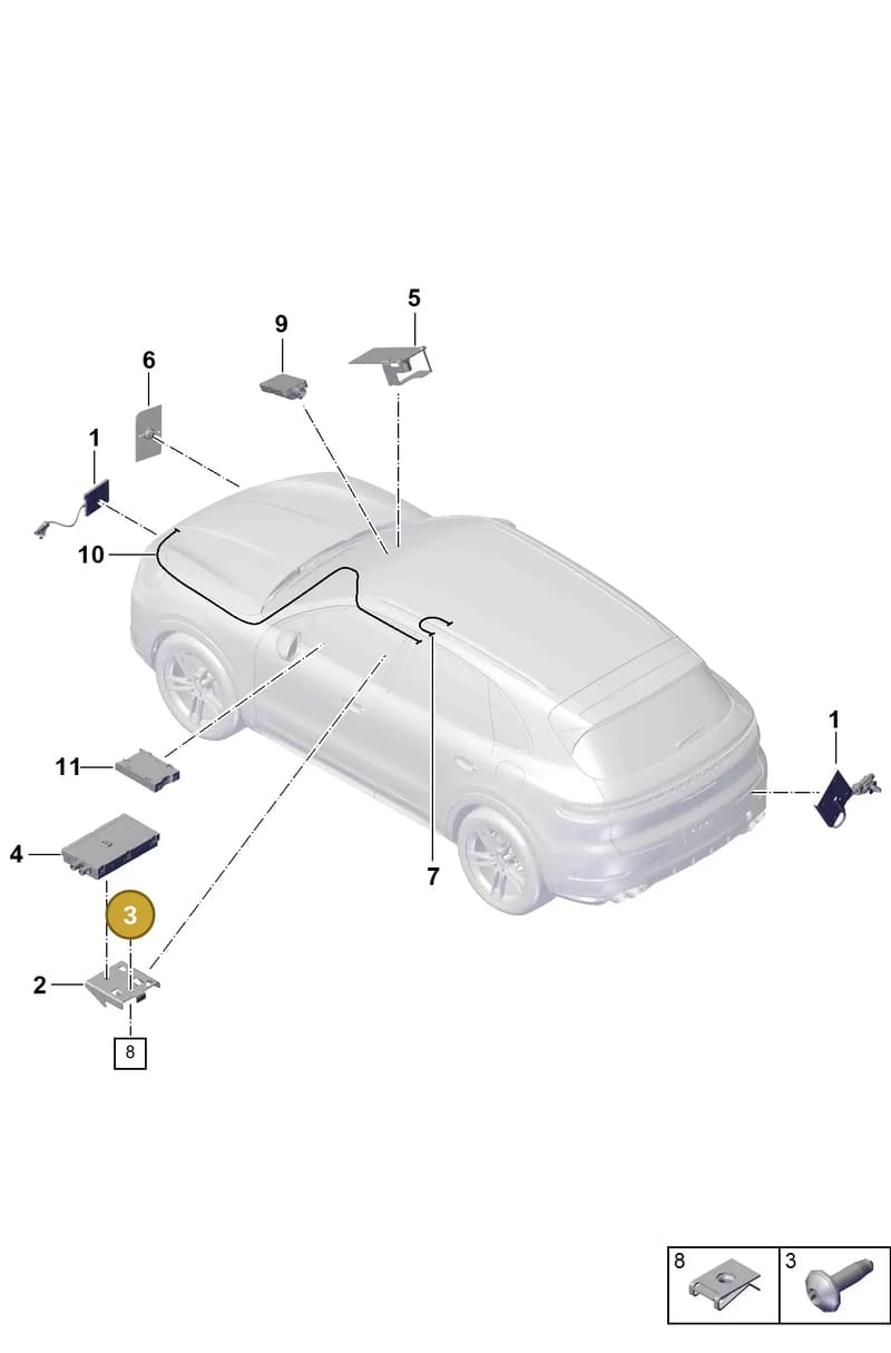 PAF107511 — Porsche Cayenne Coupe (2023-2023) diagram p60911200, position 3
