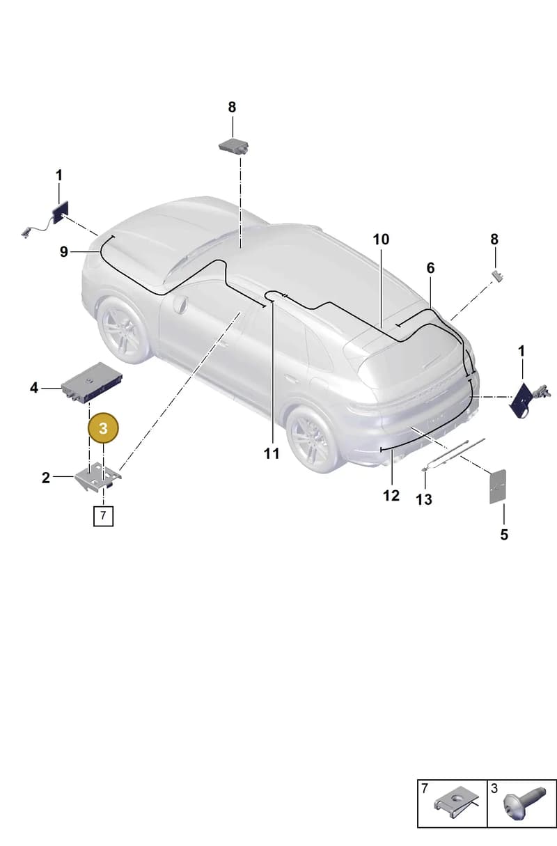 PAF107511 — Porsche Cayenne Coupe (2023-2023) diagram p60911300, position 3