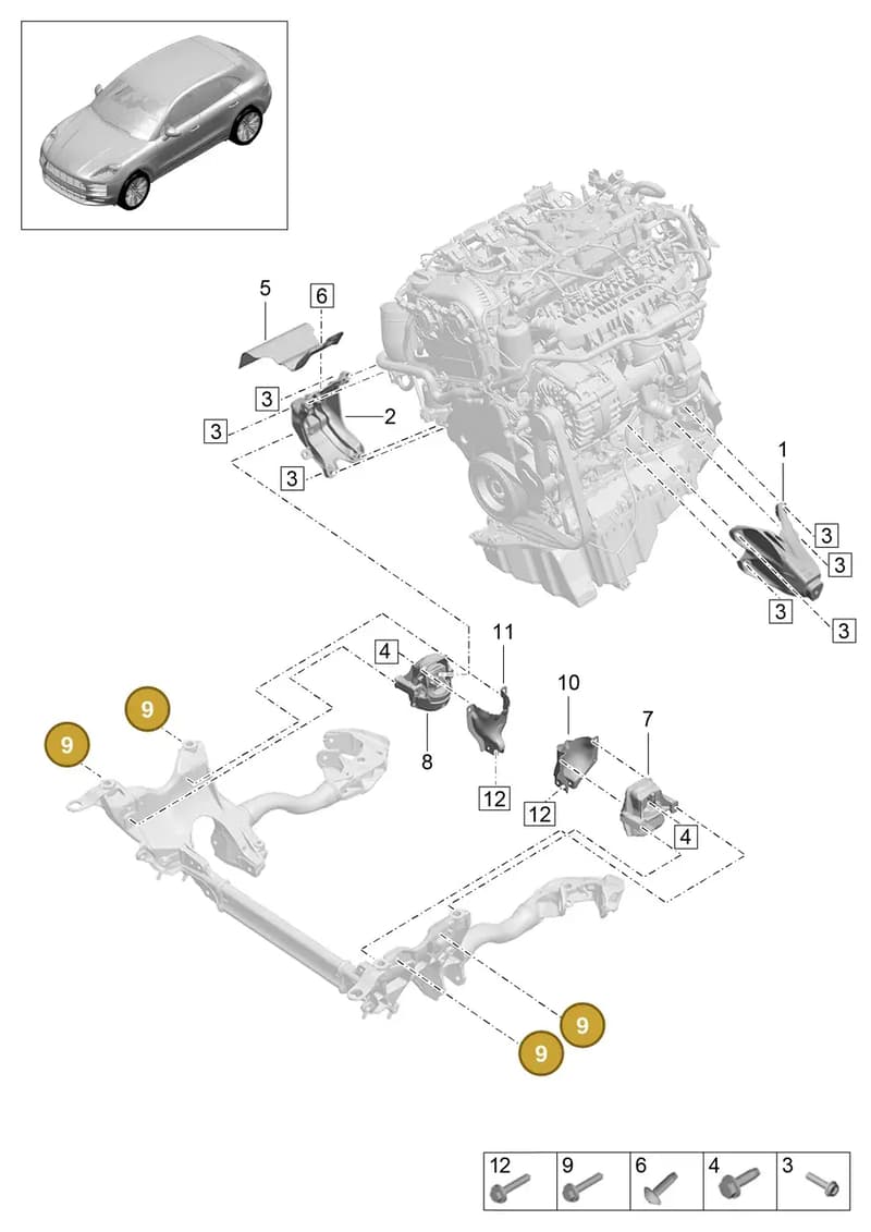PAF107737 — Porsche Macan (2018-2022) diagram p52109020, position 9