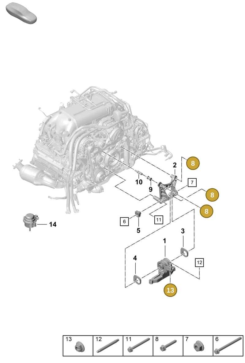PAF107738 — Porsche Boxster Spyder (2019-2020) diagram p55109000, position 8+13
