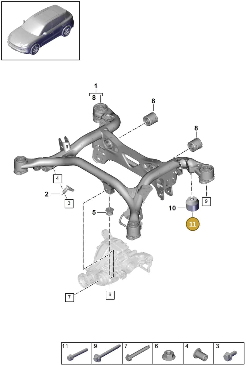 PAF107739 — Porsche Cayenne (2017-2023) diagram p51501000, position 11