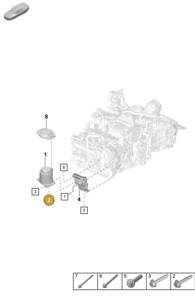 PAF107838 — Porsche 911 (2020-2022) diagram p57109000, position 2