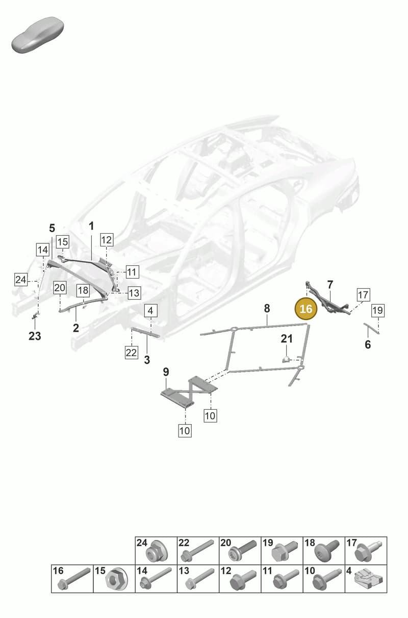 PAF107847 — Porsche Panamera (2020-2023) diagram p58801150, position 16