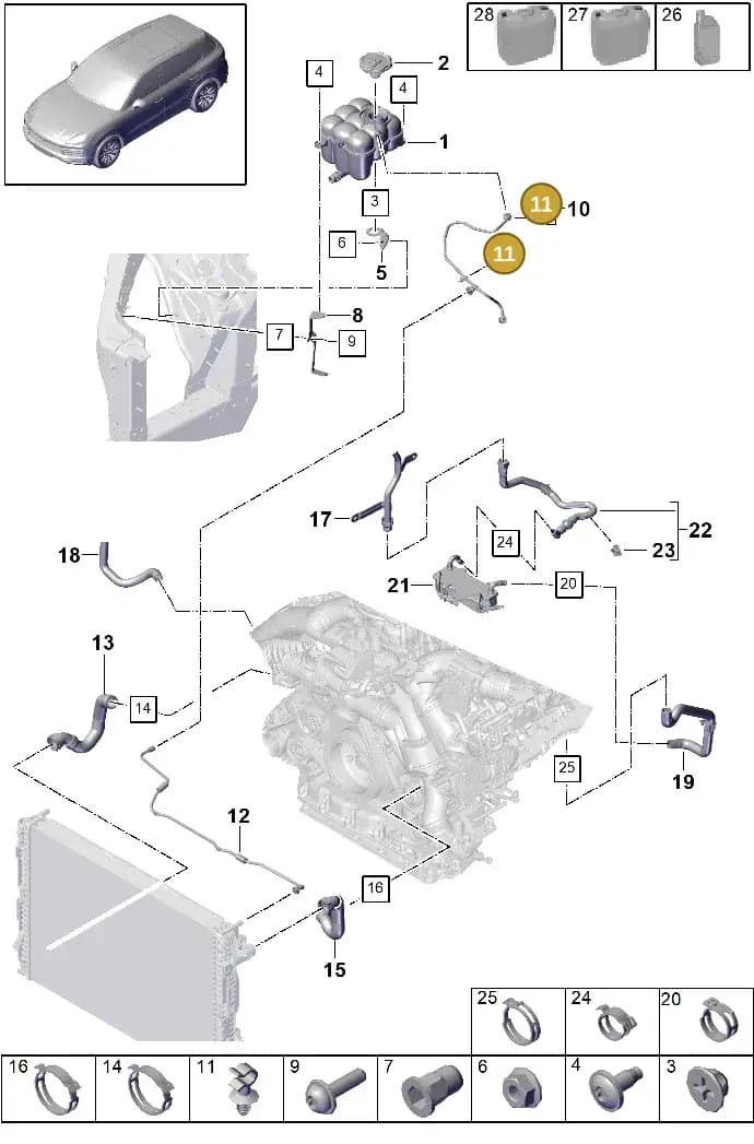PAF10793801 — Porsche Cayenne (2017-2023) diagram p51105070, position 11