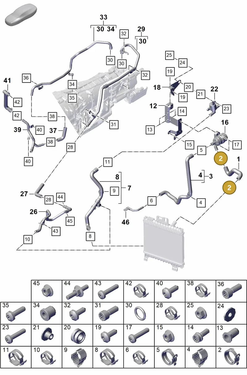 PAF10793801 — Porsche Cayenne Coupe (2023-2023) diagram p60105350, position 2