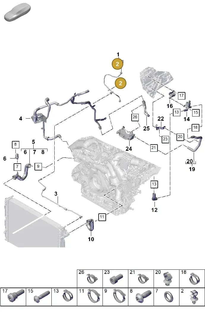 PAF10793801 — Porsche Cayenne Coupe (2023-2023) diagram p60105320, position 2