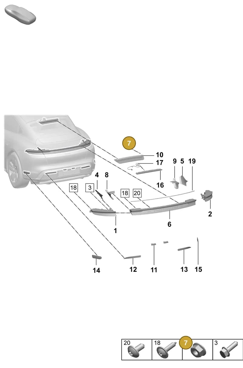 PAF108333 — Porsche Taycan Sport Turismo (2023-2025) diagram p64908400, position 7