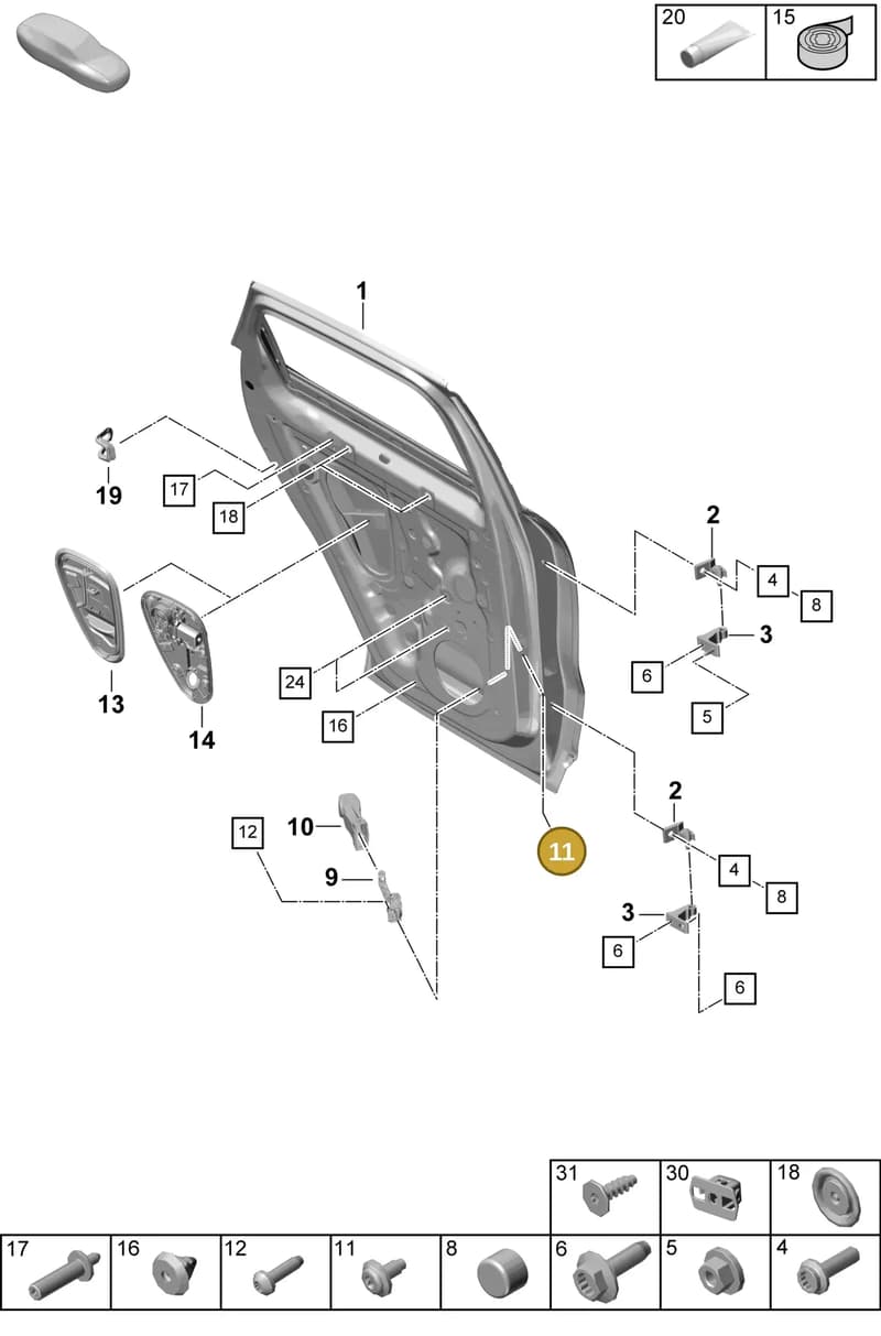 PAF108336 — Porsche Cayenne Coupe (2023-2023) diagram p60804050, position 11