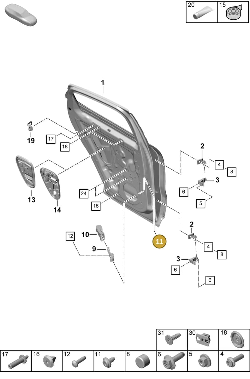 PAF108336 — Porsche Cayenne Coupe (2023-2023) diagram p60804075, position 11