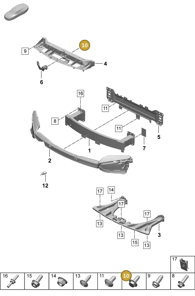 PAF108387 — Porsche Taycan Sport Turismo (2023-2025) diagram p64802410, position 10