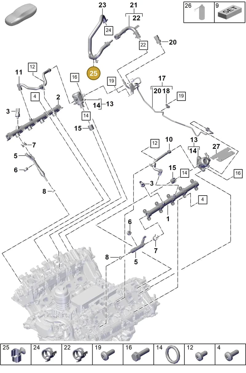 PAF10843101 — Porsche Cayenne Coupe (2023-2023) diagram p60107020, position 25