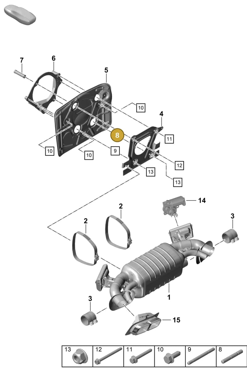 PAF108446 — Porsche 911 (2020-2022) diagram p57202300, position 8