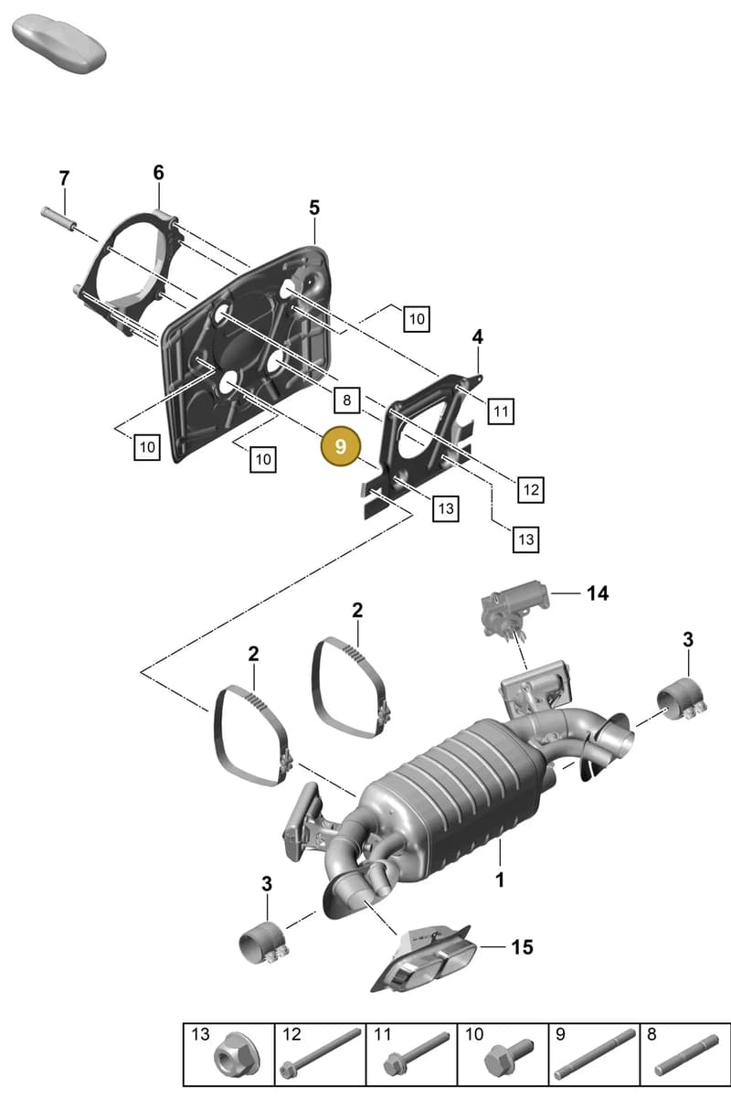 PAF108447 — Porsche 911 (2020-2022) diagram p57202300, position 9