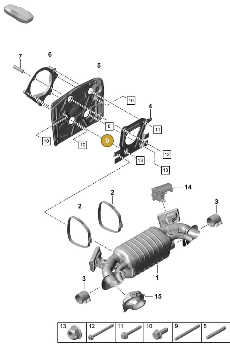 PAF108447 — Porsche 911 (2020-2022) diagram p57202350, position 9