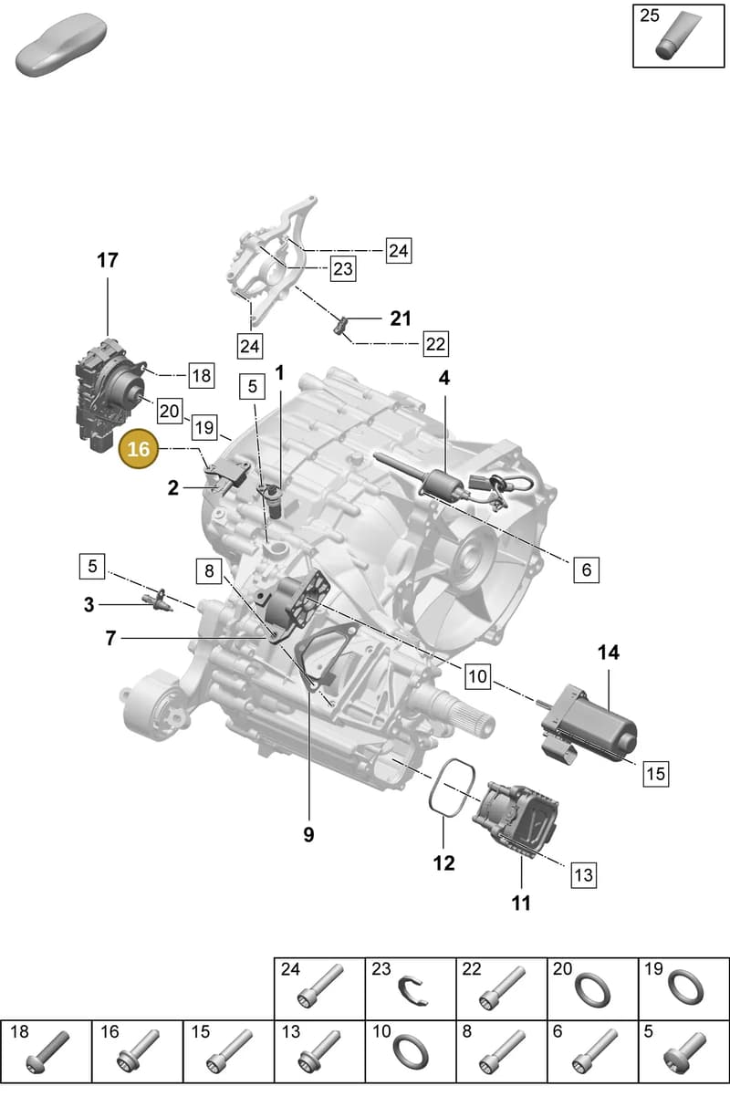 PAF108462 — Porsche Taycan Sport Turismo (2023-2025) diagram p64355200, position 16