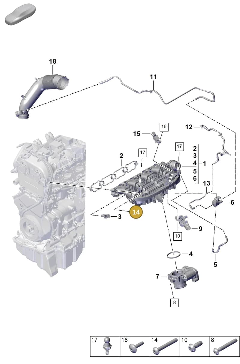 PAF108659 — Porsche Cayenne Coupe (2023-2023) diagram p60107100, position 14