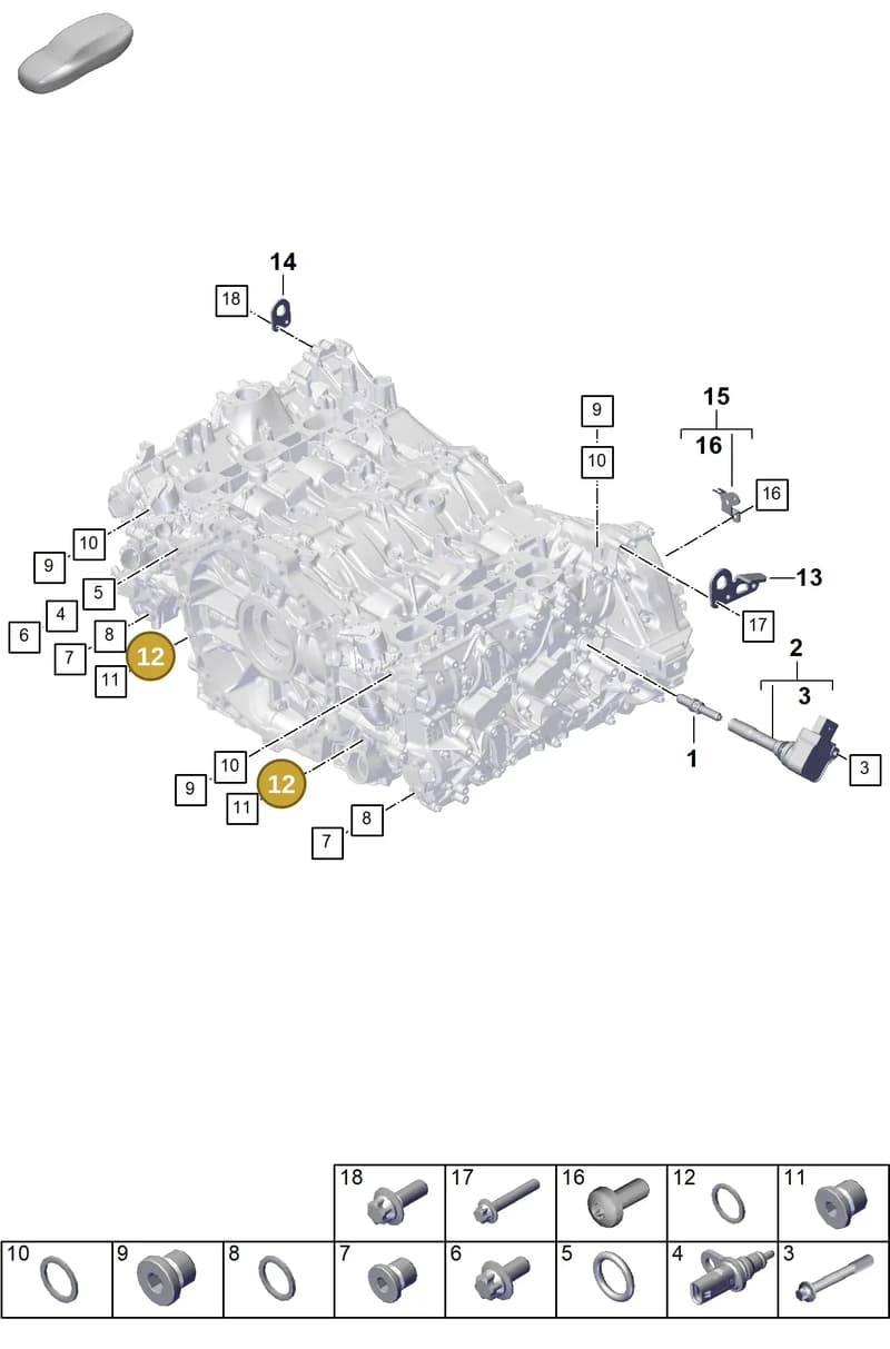 PAF108918 — Porsche 911 (2024-2025) diagram p63103070, position 12