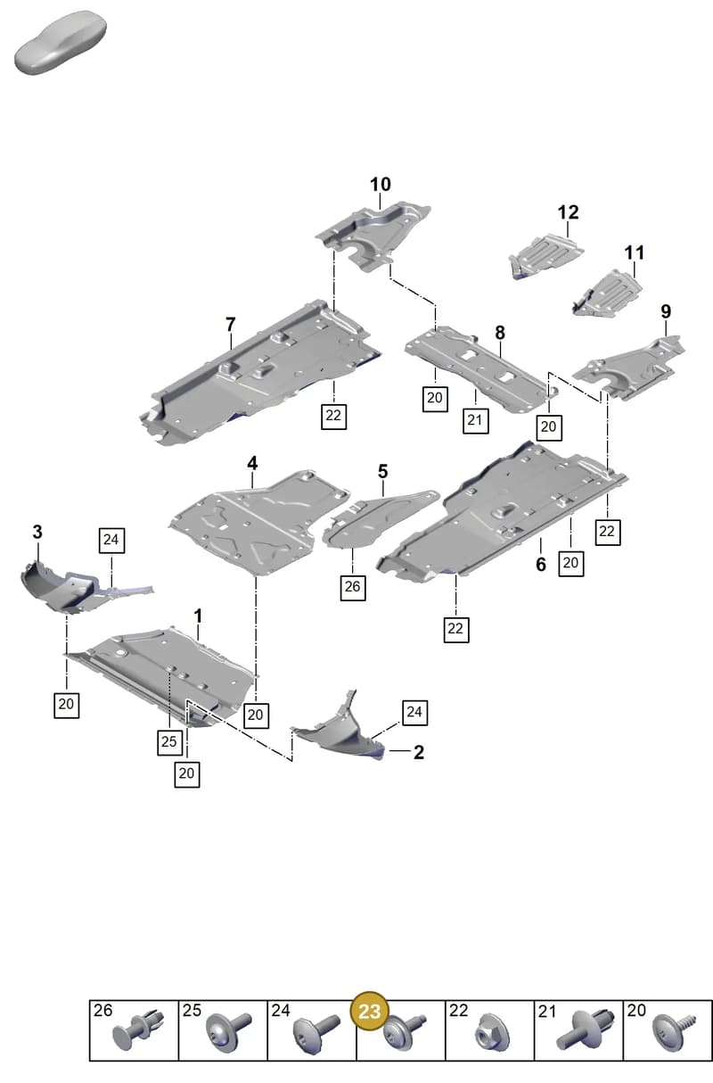 PAF82595100 — Porsche Cayenne Coupe (2023-2023) diagram p60801710, position 23