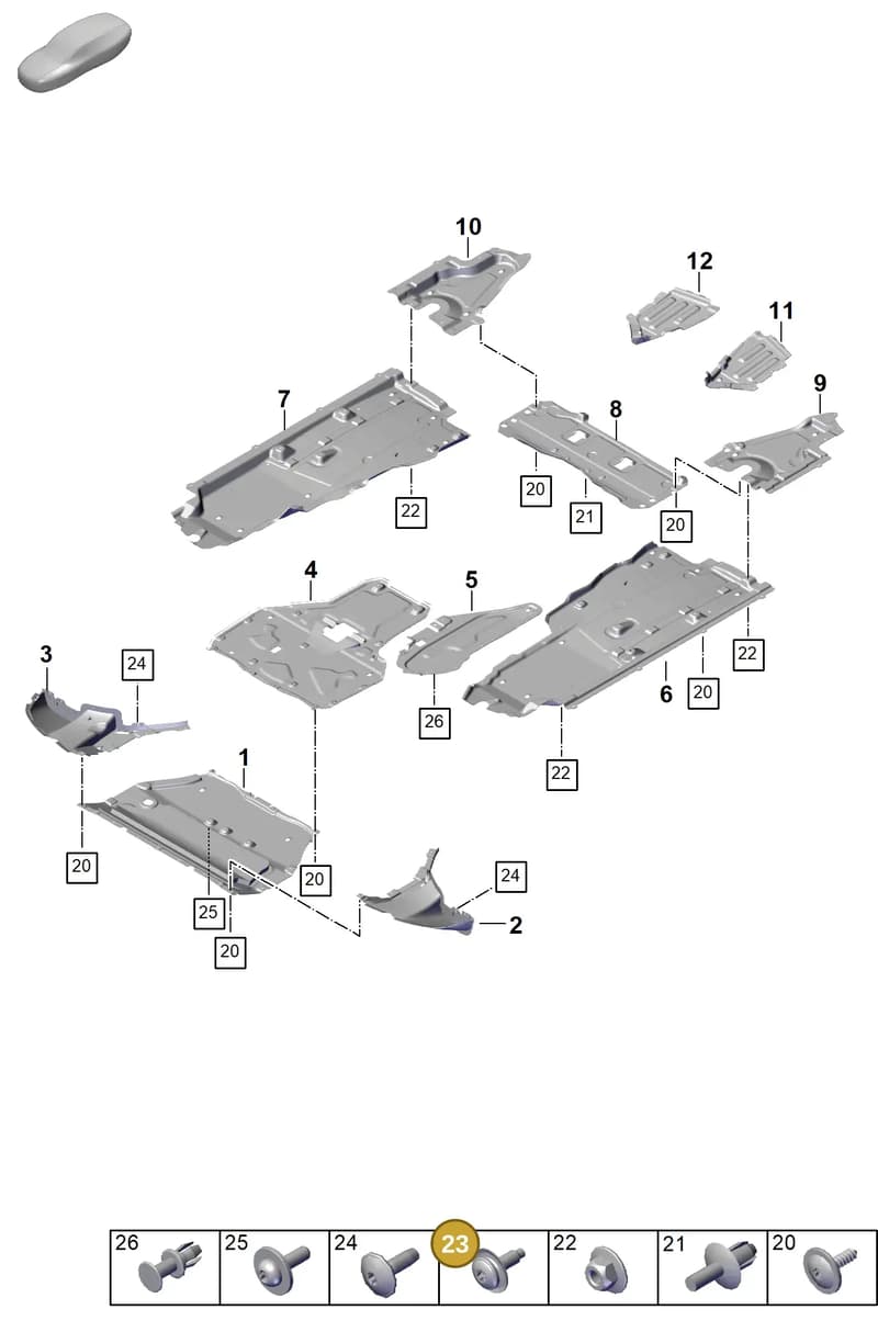 PAF82595100 — Porsche Cayenne Coupe (2023-2023) diagram p60801720, position 23