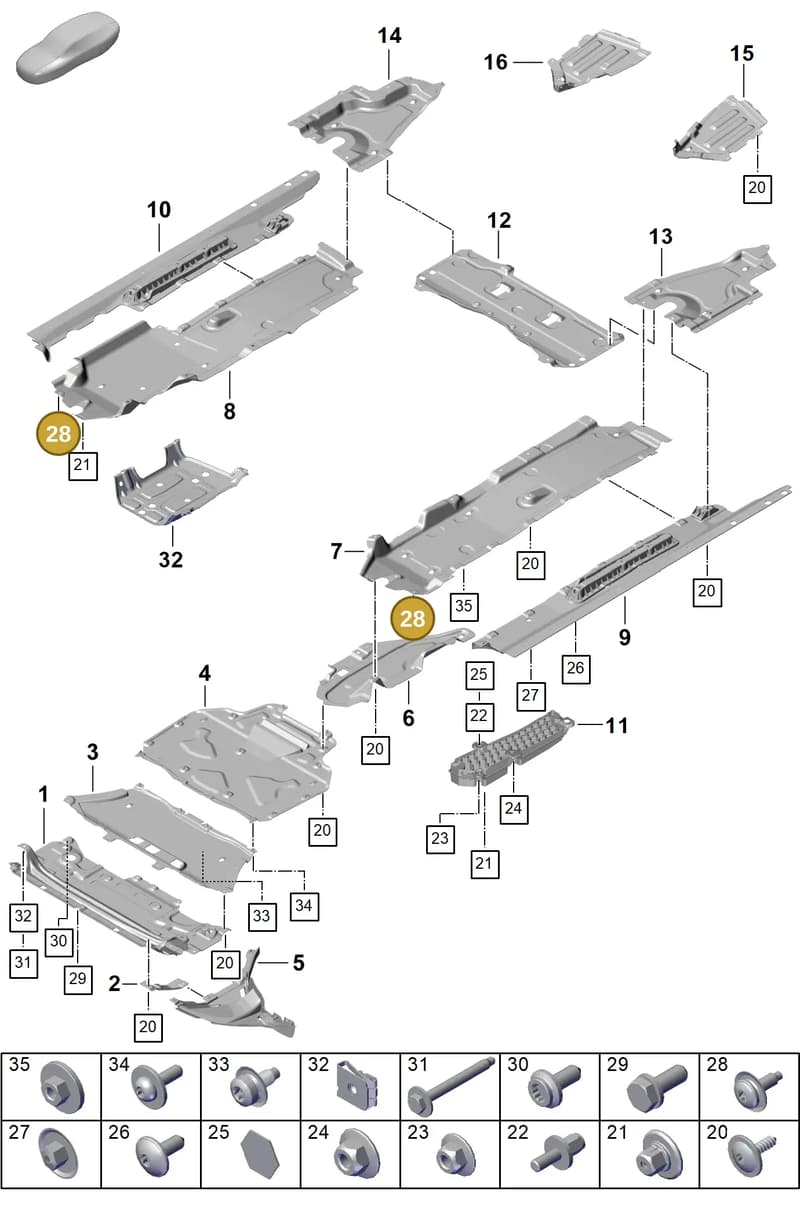 PAF82595100 — Porsche Cayenne Coupe (2023-2023) diagram p60801700, position 28