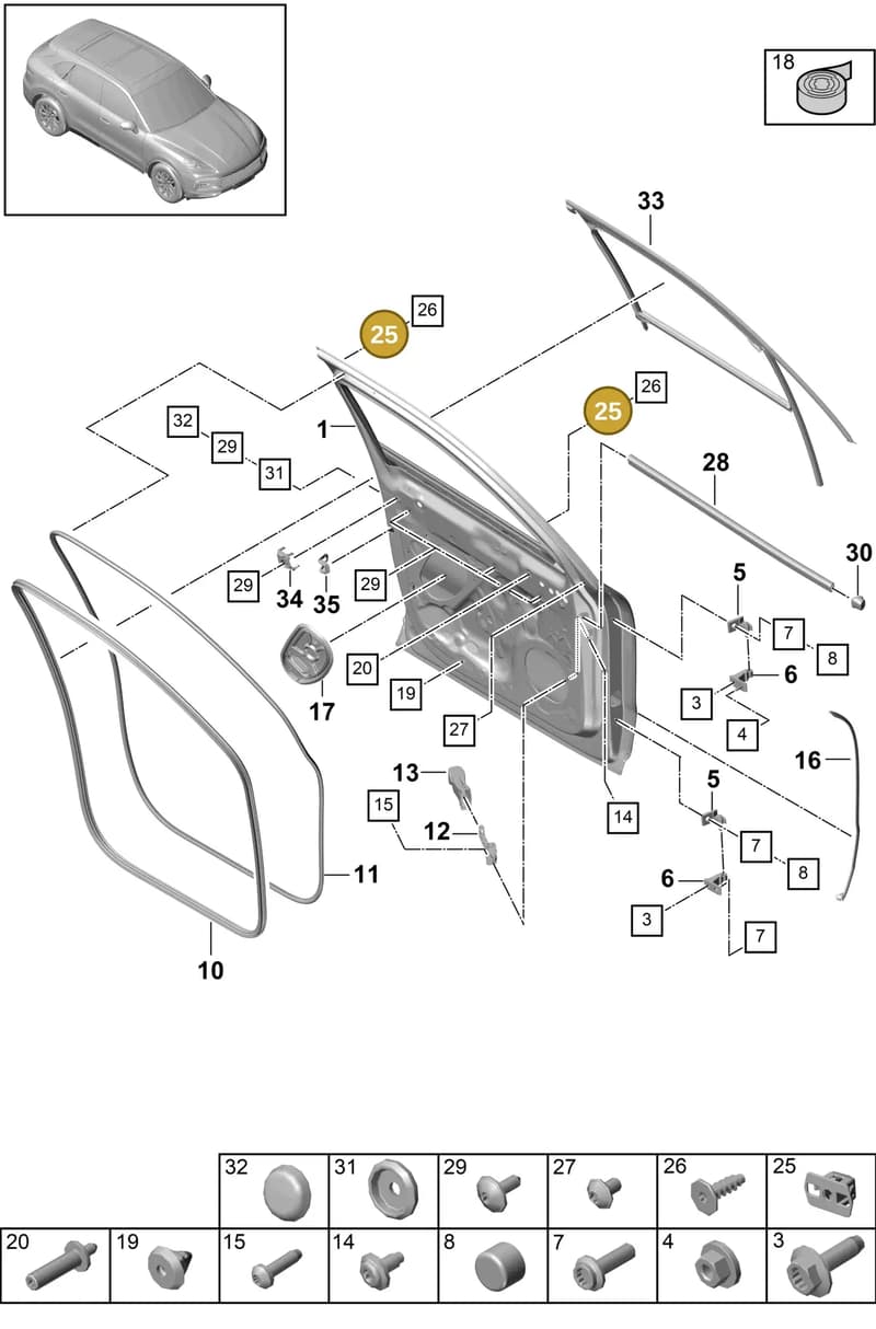 PAF83719900 — Porsche Cayenne (2017-2023) diagram p51804000, position 25
