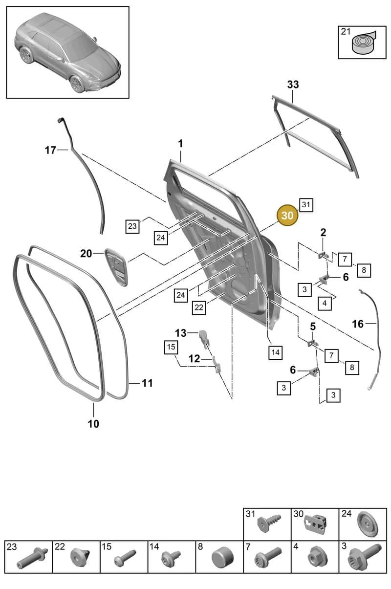 PAF83719900 — Porsche Cayenne (2017-2023) diagram p51804015, position 30