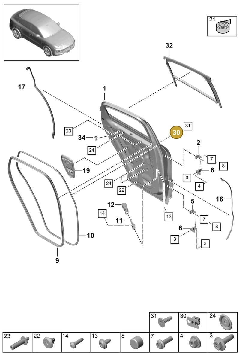 PAF83719900 — Porsche Cayenne (2017-2023) diagram p51804020, position 30