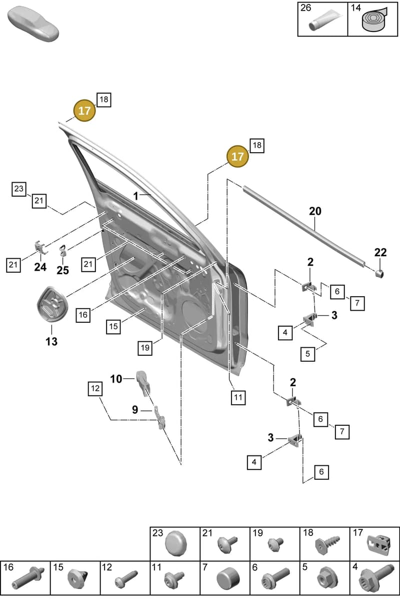 PAF83719900 — Porsche Cayenne Coupe (2023-2023) diagram p60804025, position 17