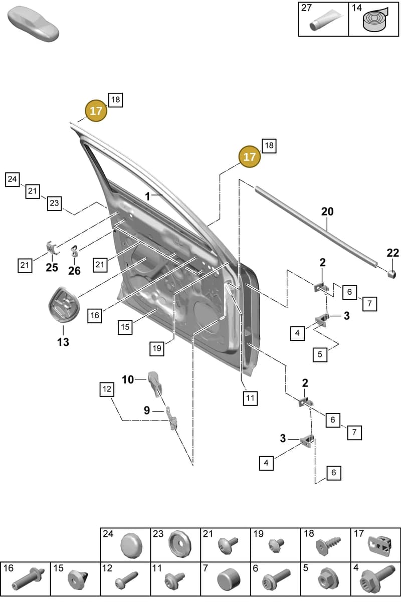 PAF83719900 — Porsche Cayenne Coupe (2023-2023) diagram p60804000, position 17