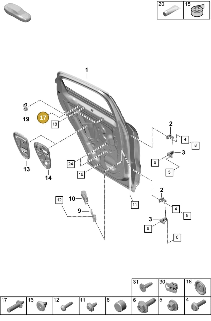 PAF86038500 — Porsche Cayenne Coupe (2023-2023) diagram p60804075, position 17