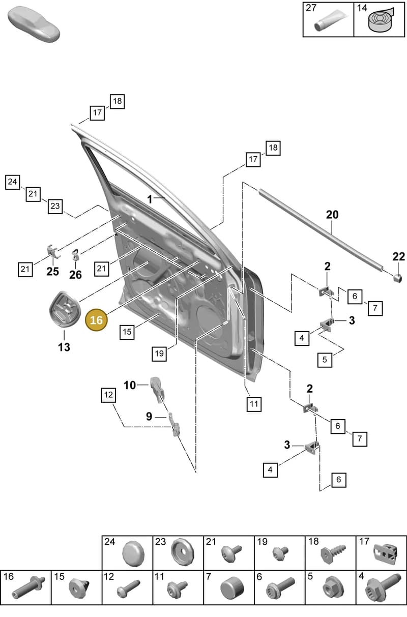 PAF86038500 — Porsche Cayenne Coupe (2023-2023) diagram p60804000, position 16