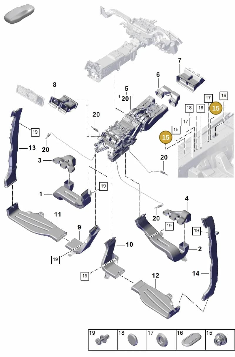PAF86223400 — Porsche Cayenne Coupe (2023-2023) diagram p60814250, position 15