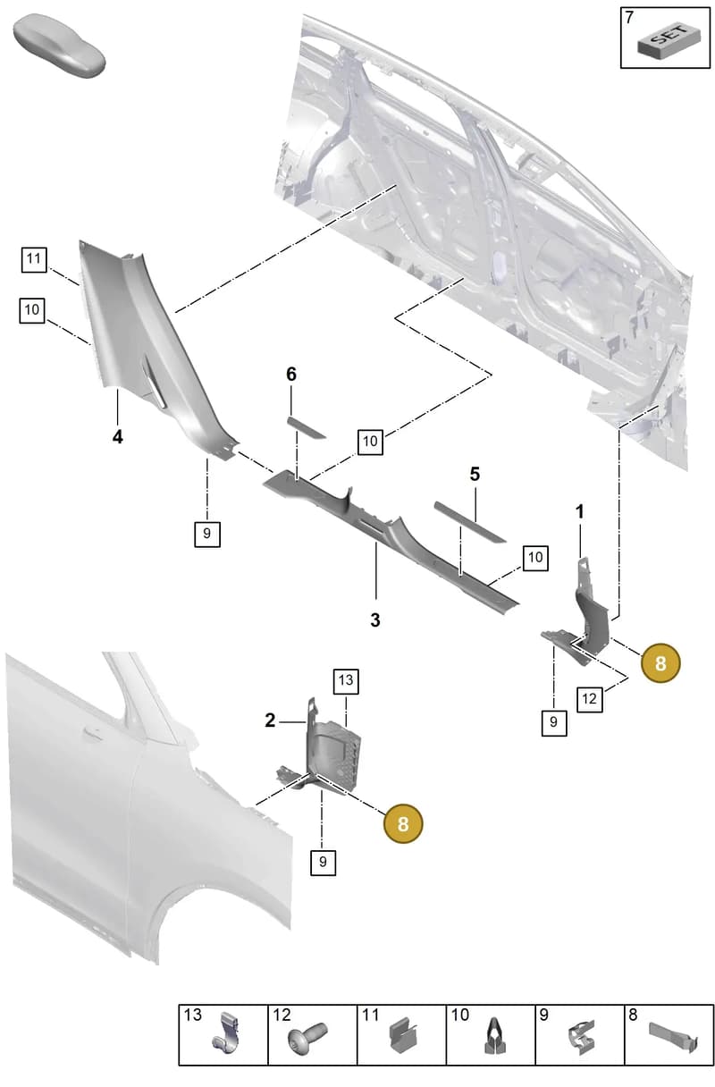 PAF86727600 — Porsche Cayenne Coupe (2023-2023) diagram p60807220, position 8