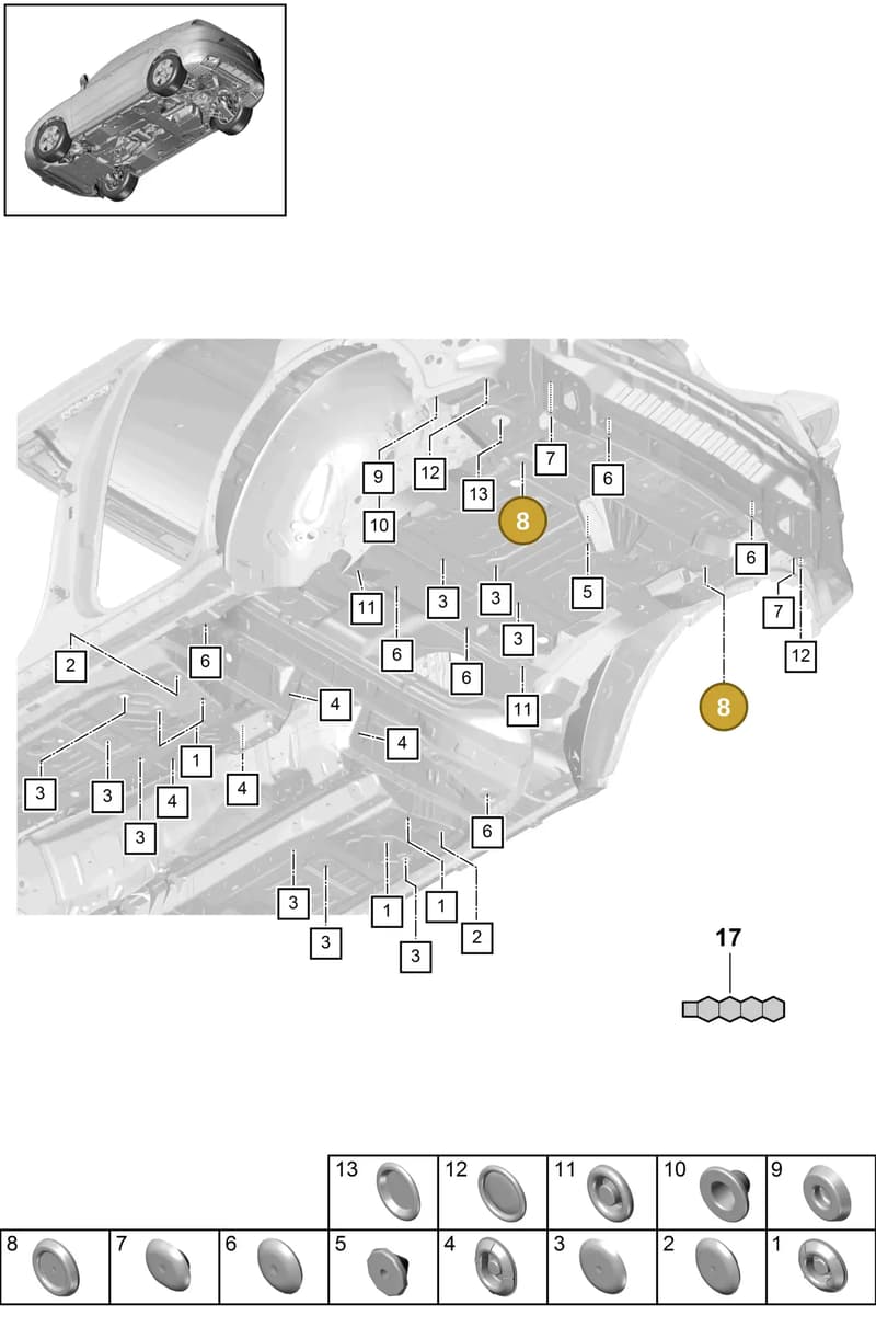 PAF89918500 — Porsche Cayenne Coupe (2023-2023) diagram p51806030, position 8