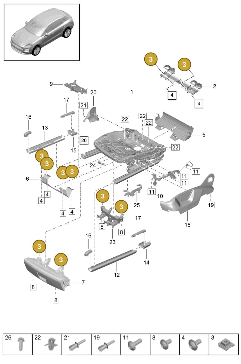 PAF900880 — Porsche Macan (2018-2022) diagram p52817110, position 3