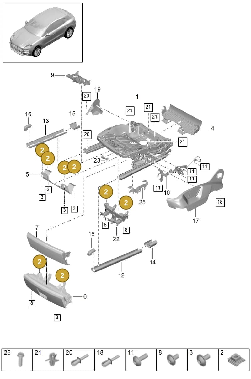 PAF900880 — Porsche Macan (2018-2022) diagram p52817130, position 2