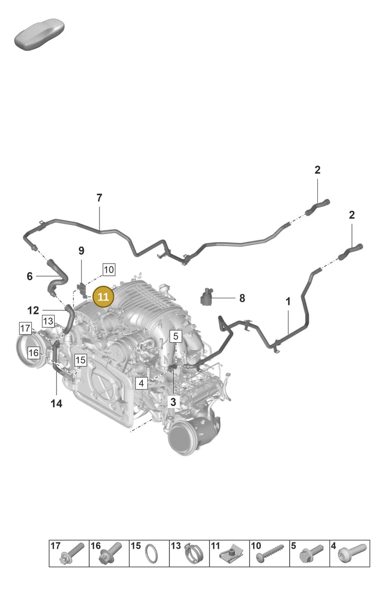 PAF901686 — Porsche 911 (2021-2022) diagram p59105500, position 11