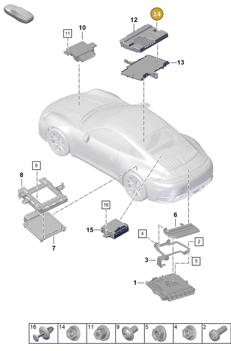 PAF902158 — Porsche 911 (2024-2025) diagram p63901000, position 14